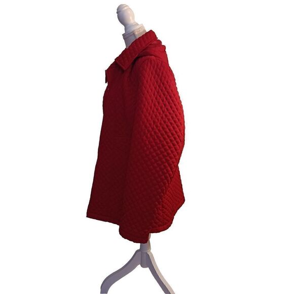 Preston & York Size XL Red Diamond Quilt Removeable Hooded Jacket - Picture 2 of 10